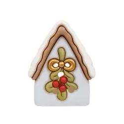 Porta tea-light casetta con vischio in ceramica Inverno Incantato - Thun