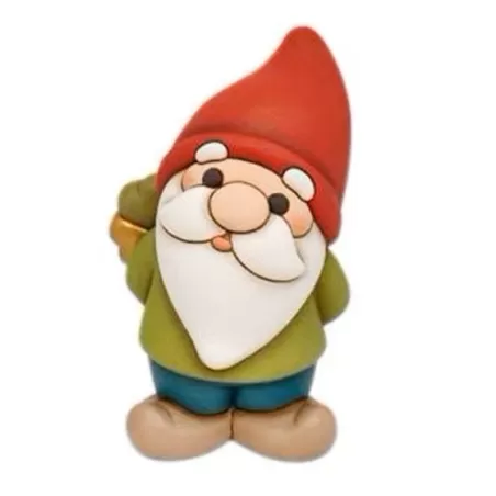Gnomo Oliver con quadrifoglio portafortuna in ceramica Inverno Incantato, maxi - Thun