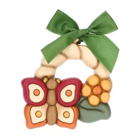 Formella con farfalla e fiore in ceramica AbbracciAMI, piccola - Thun