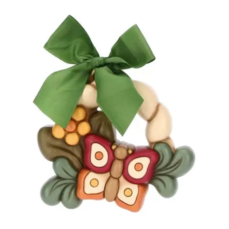 Formella con farfalla e fiore in ceramica AbbracciAMI, media - Thun