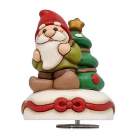 Carillon gnomo Oliver e albero di Natale in ceramica, medio - Thun