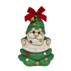 Gnomo Oliver albero di Natale con scritta Auguri in ceramica - Thun
