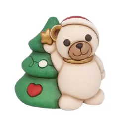 Teddy con albero di Natale in ceramica, medio - Thun
