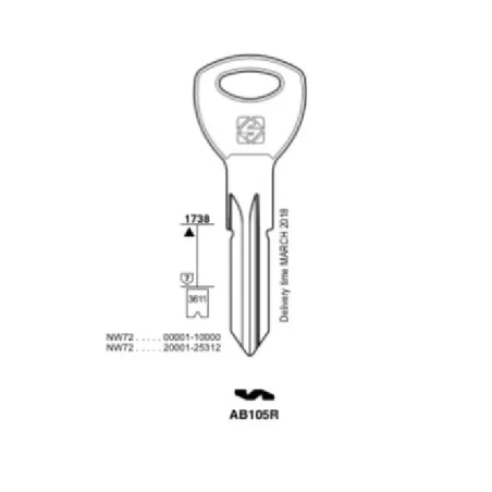 Chiave, Abus - AB105R - Silca