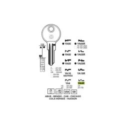 Chiave, Yale - YA4R - Silca