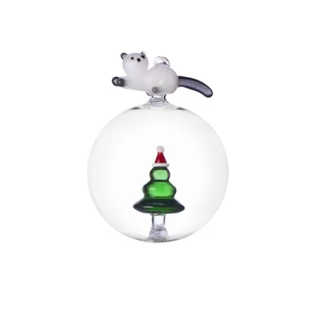 Tabby Cat Christmas Edition, Palla Natale gatto-albero Natale 2 pezzi - Ichendorf
