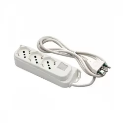 Multipresa 3 prese bipasso/shuko+interuttore spina 10 amper