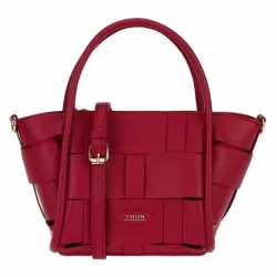 Borsa Intreccio in ecopelle, bordeaux, piccola - Thun