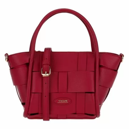 Borsa Intreccio in ecopelle, bordeaux, piccola - Thun