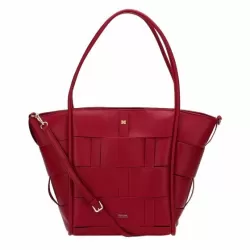 Borsa intreccio in ecopelle grande, bordeaux - Thun