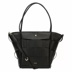 Borsa intreccio in ecopelle grande, nero - Thun