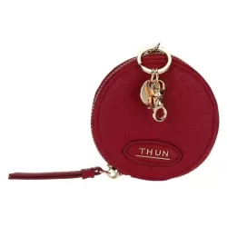 Portachiavi rotondo con zip in ecopelle bordeaux Sempre con me - Thun