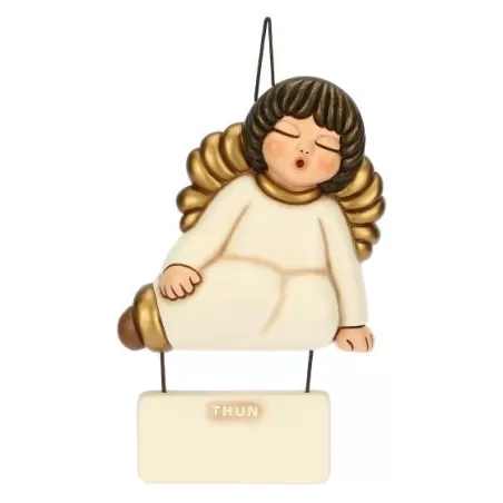 Formella in ceramica angelo con targhetta personalizzabile Volami nel cuore - Thun