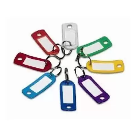 Portachiavi etichetta anello girevole colori assortiti