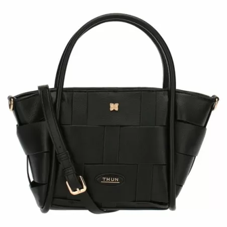 Borsa Intreccio in ecopelle, nero, piccola - Thun