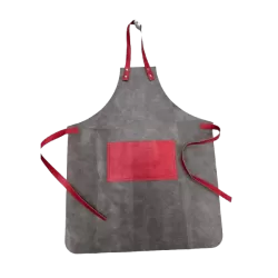 Grembiule Similpelle Cm.80x60 base vintage tortora, tasca vintage melograno+lacci vintage melograno - Wosde