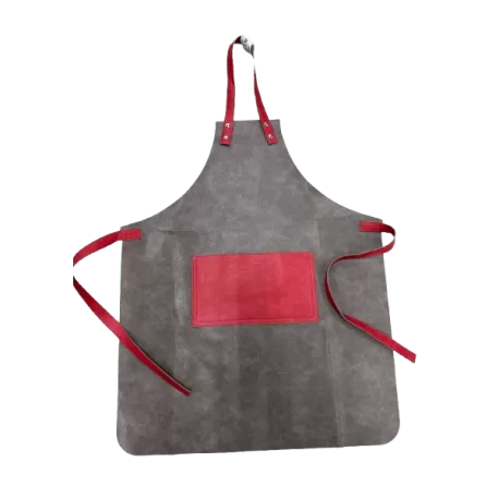 Grembiule Similpelle Cm.80x60 base vintage tortora, tasca vintage melograno+lacci vintage melograno - Wosde