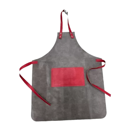 Grembiule Similpelle Cm.80x60 base vintage tortora, tasca vintage melograno+lacci vintage melograno - Wosde