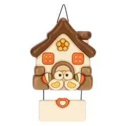 Formella a forma di casa targhetta personalizzabile in ceramica Inverno Incantato - Thun