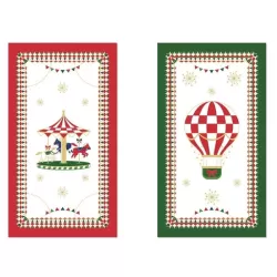 Xmas carousel, Set 2 canovaccio Cm. 36x68 - Rose & Tulipani