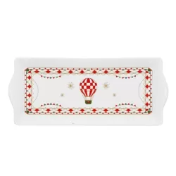Xmas carousel, Vassoio rettangolare Cm. 35x15 - Rose & Tulipani