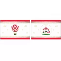 Xmas carousel, Set 2 tovagliette Cm. 45,5x30 - Rose & Tulipani