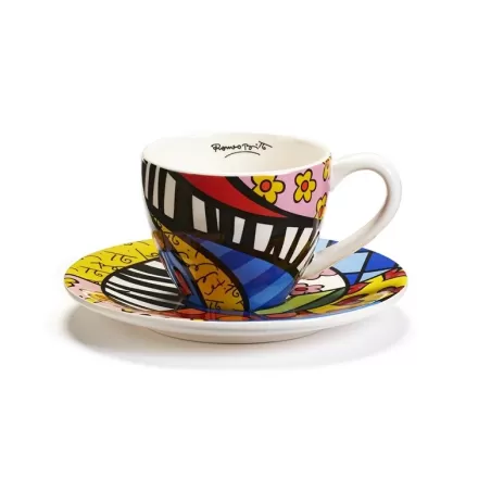 Set tazza tè con piatto Safari - Romero Britto