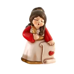 Donna con pergamena e piuma dorata Sibilla "Liviaa" presepe classico, rosso - Thun