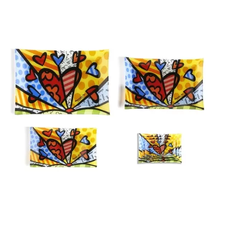 Set 3 piatti vetro rettangolari - Romero Britto