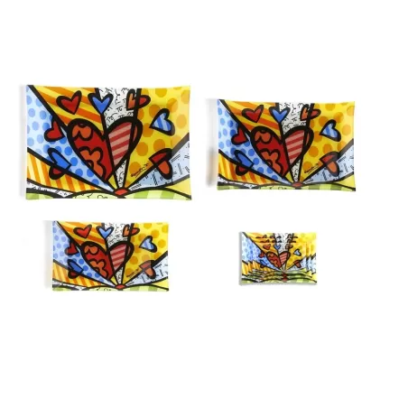 Set 3 piatti vetro rettangolari - Romero Britto
