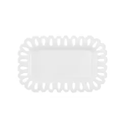 Giulietta, Vassoio rettangolare traforato Cm. 20x13 - La Porcellana Bianca