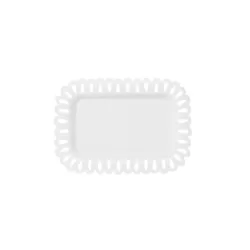 Giulietta, Vassoio rettangolare traforato Cm. 31x22 - La Porcellana Bianca