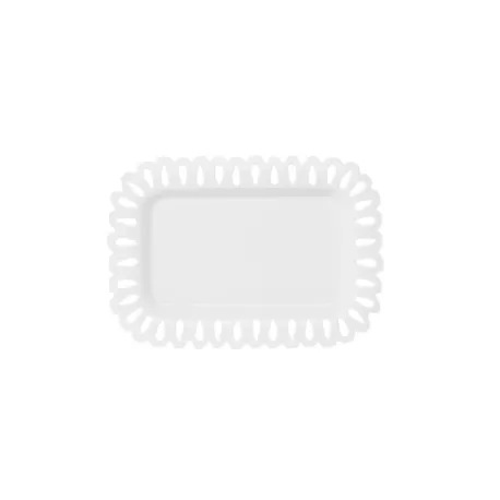 Giulietta, Vassoio rettangolare traforato Cm. 31x22 - La Porcellana Bianca