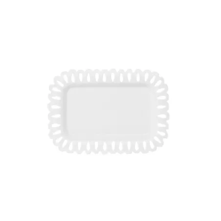 Giulietta, Vassoio rettangolare traforato Cm. 31x22 - La Porcellana Bianca