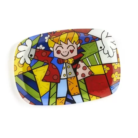 Vassoio ovale vetro Hug - Romero Britto