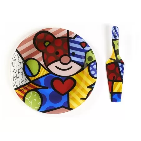 Set piatto torta Bear vetro con paletta  - Romero Britto