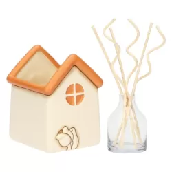 Porta diffusore a forma di casetta con tulipano in ceramica - Thun