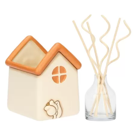 Porta diffusore a forma di casetta con tulipano in ceramica - Thun