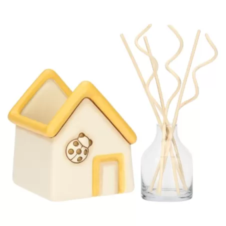 Porta diffusore a forma di casetta con coccinella in ceramica - Thun