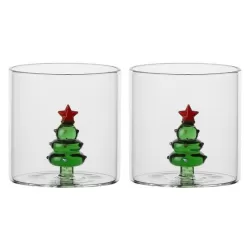 Set 2 bicchieri con albero Sorprese di Natale - Thun