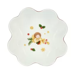 Ciotola a forma di quadrifoglio in porcellana Sorprese di Natale, piccola - Thun