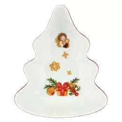 Ciotola a forma di albero in porcellana Sorprese di Natale, media - Thun