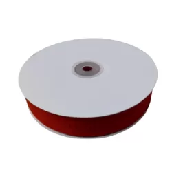 Nastro cotone con bordi in raso Mm.30 rosso Mt.1- Thun