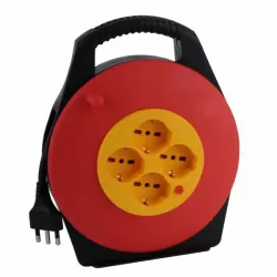 Avvolgicavo 4 prese bipasso schuko spina 16 amper - 10 metri