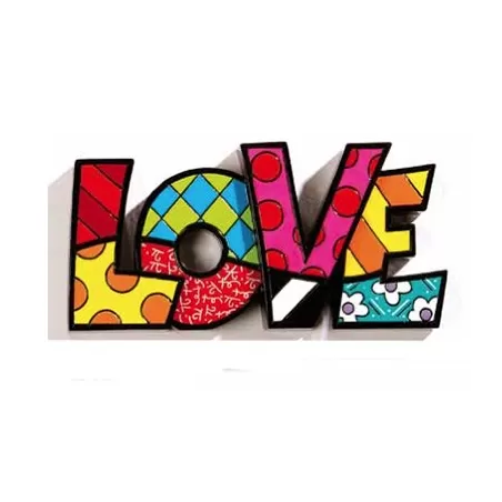 Scritta decorativa Love cm. 20X10 - Romero Britto