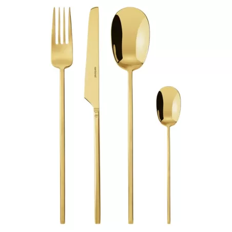 100, Servizio 24 posate monoblocco pvd gold - Sambonet