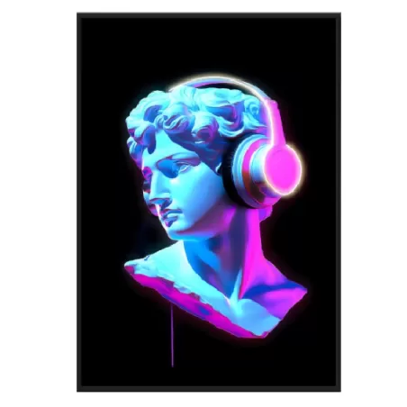 Quadro led, David con cuffie Cm.80x120 - Palais Royal