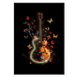 Quadro led, Chitarra e fiori Cm.80x120 - Palais Royal