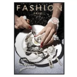 Quadro in vetro temperato con cristalli, Ostrica Cm.80x120 - Palais Royal