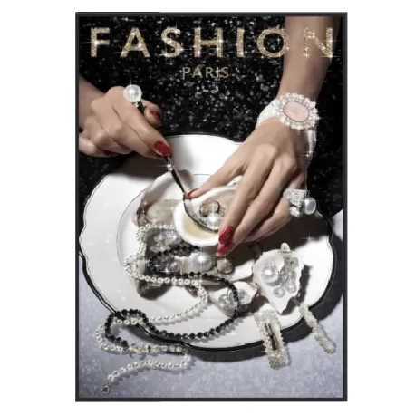 Quadro in vetro temperato con cristalli, Ostrica Cm.80x120 - Palais Royal